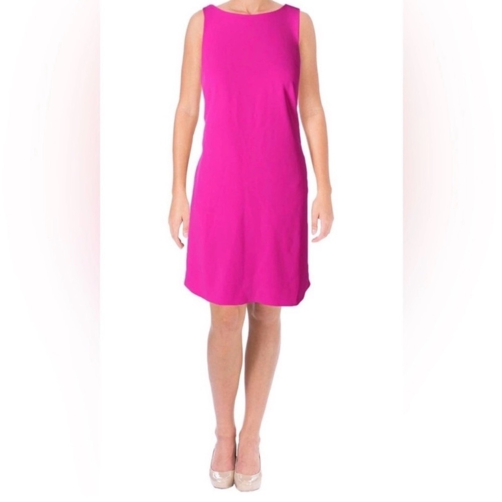 Sleeveless Shift Dress in Bright Fuchsia